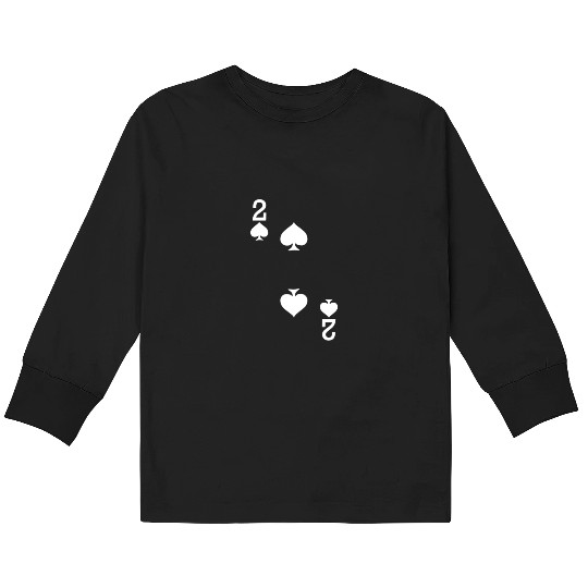 2 of Spades Playing Card Halloween Costume Kids Long Sleeve T Shirts