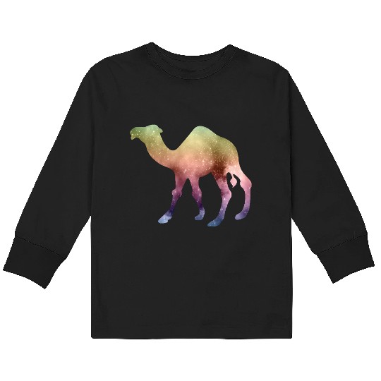 camel and galaxy nature Kids Long Sleeve T Shirts