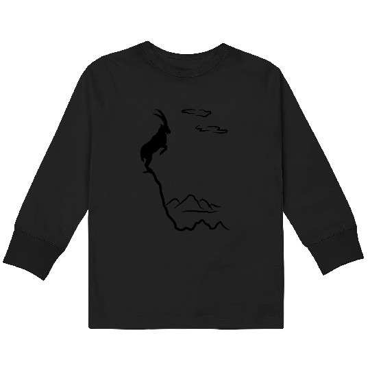 Mountain ibex, mountain goat Kids Long Sleeve T Shirts