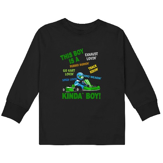 Go Kart Racing Boy Gift - Kart Motor Karting Racer Kids Long Sleeve T Shirts