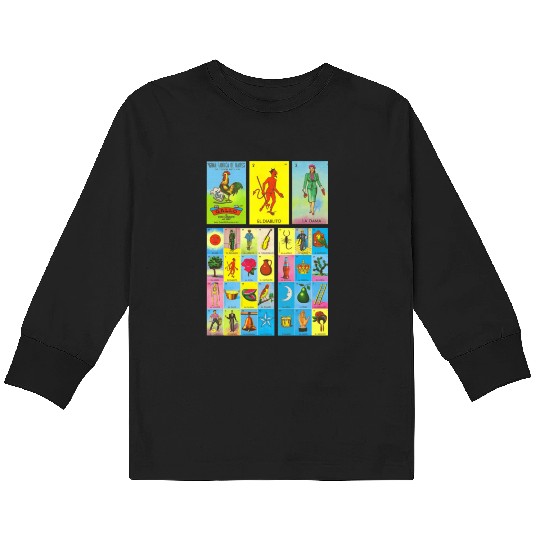 Loteria Mexican Kids Long Sleeve T Shirts