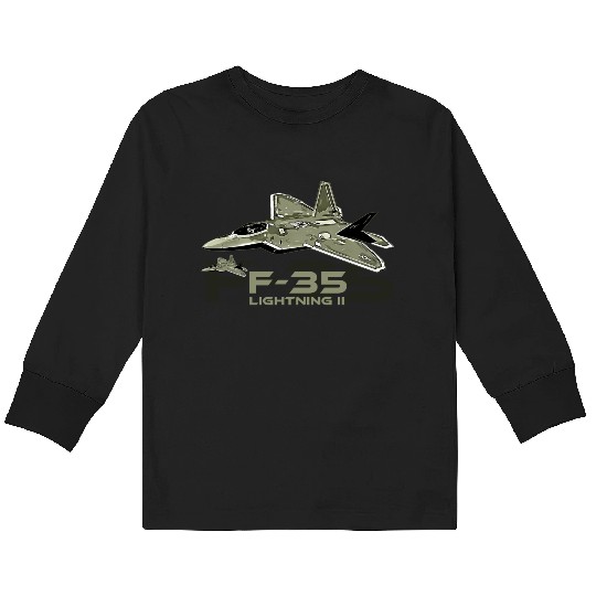 F-35 Lightning fighter jet Kids Long Sleeve T Shirts