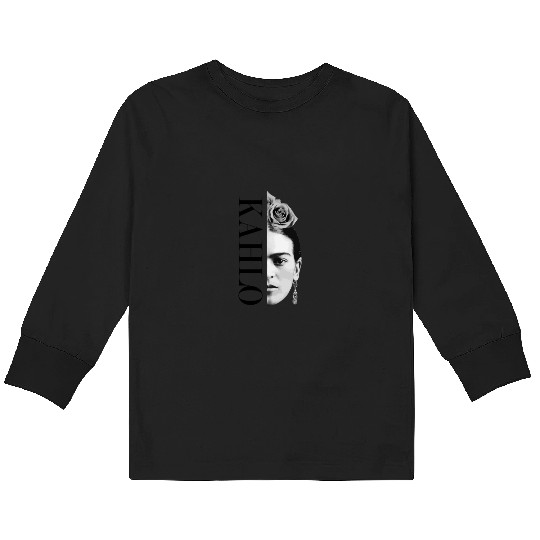 Frida Kahlo Split Portrait Kids Long Sleeve T Shirts