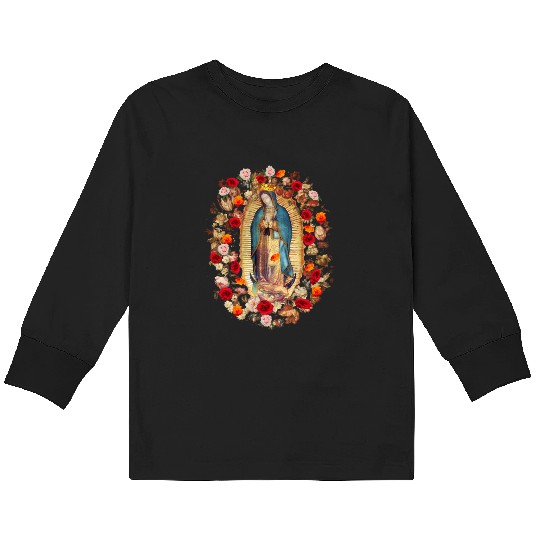 Our Lady Of Guadalupe Mexico Virgin Mary Tilma Pro Kids Long Sleeve T Shirts