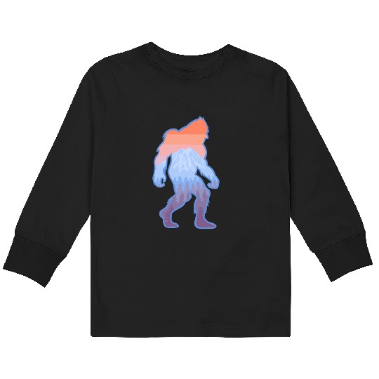 Mt Rainier Bigfoot Sasquatch Kids Long Sleeve T Shirts