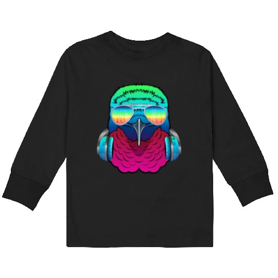 Hummingbird Music DJ - Bird Collection Kids Long Sleeve T Shirts