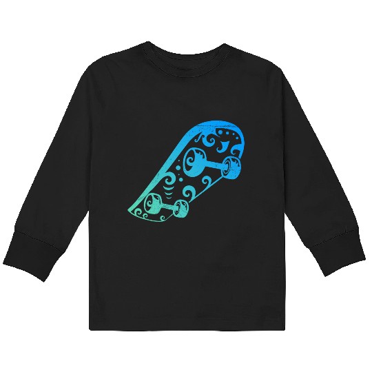 Maori Skateboard Lover T Tattoo Gift Idea Kids Long Sleeve T Shirts