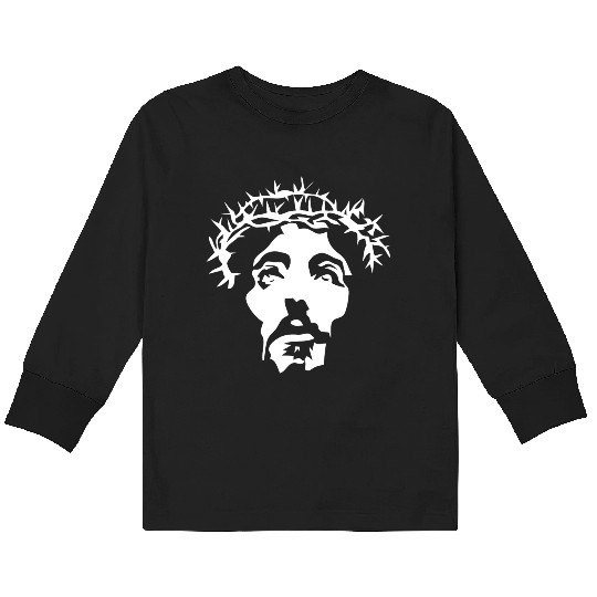 Jesus crown of thorns stencil Kids Long Sleeve T Shirts
