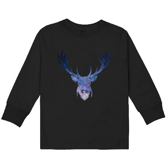 Galaxy Deer Kids Long Sleeve T Shirts