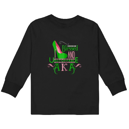 Womens AKA inspired Blessed AKA AKA sorority Alpha Kids Long Sleeve T Shirts