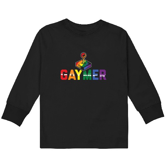 Gaymer Gay Gamer Rainbow Pride LGBT Controller Kids Long Sleeve T Shirts
