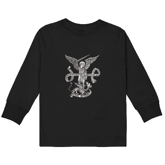 Saint St Michael Catholic Archangel Angel Defender Kids Long Sleeve T Shirts