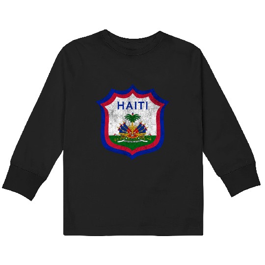 Haiti Crest Design Kids Long Sleeve T Shirts