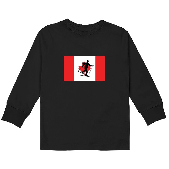 Canada Skiing Winter Sports Gift Kids Long Sleeve T Shirts