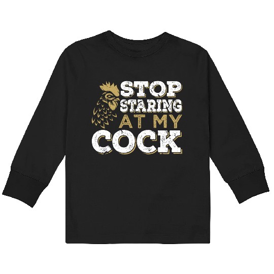 Chicken Cock Penis joke Sexual Kids Long Sleeve T Shirts