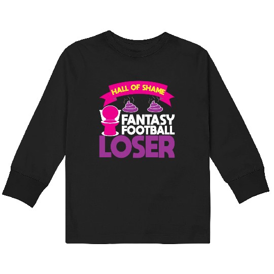 Fantasy Football Loser Poop Funny Kids Long Sleeve T Shirts