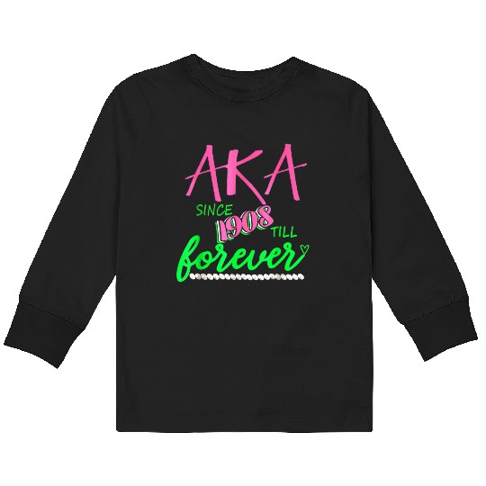 AKA Sorority Alpha Kappa Pink And Green Twenty Pea Kids Long Sleeve T Shirts