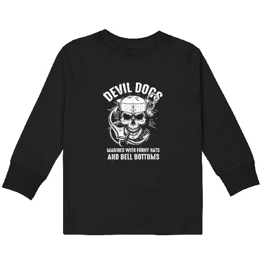 Devil US Navy Corpsman DOC Badass Army Veteran Kids Long Sleeve T Shirts