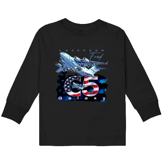C5 Galaxy Us Air Force Aircraft Kids Long Sleeve T Shirts