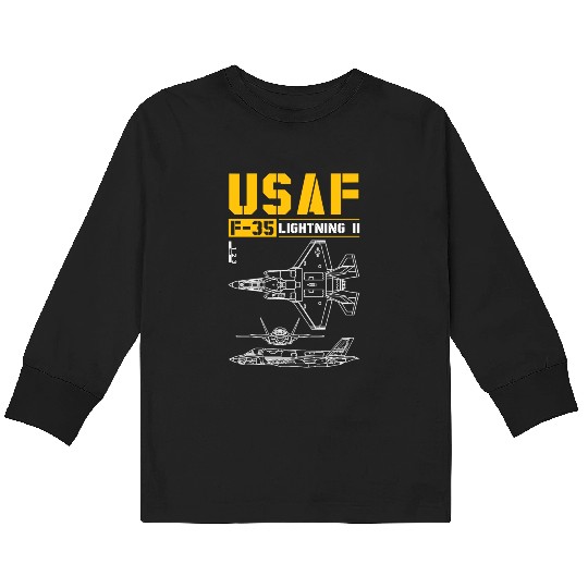F 35 Lightning II Kids Long Sleeve T Shirts