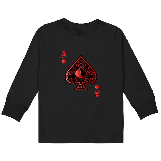 Spades Poker Ace Casino Kids Long Sleeve T Shirts