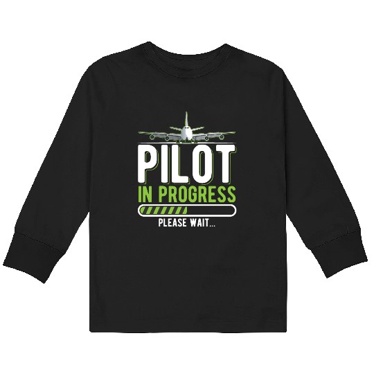 Pilot Loading Airplane Funny Pilots Kids Long Sleeve T Shirts
