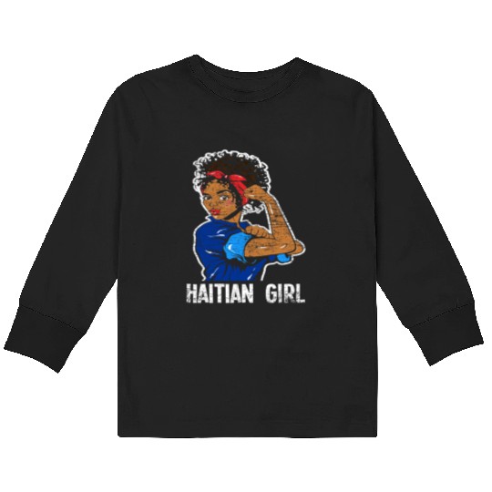 Haiti Girl Caribbean Kids Long Sleeve T Shirts