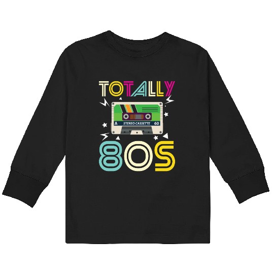 Totally 80s Retro Music Cassette Tape Kids Long Sleeve T Shirts