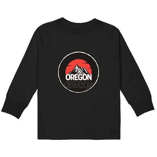 Oregon - Mountains & Sunrise Kids Long Sleeve T Shirts