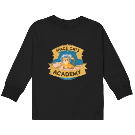 Space Cats Academy Kids Long Sleeve T Shirts