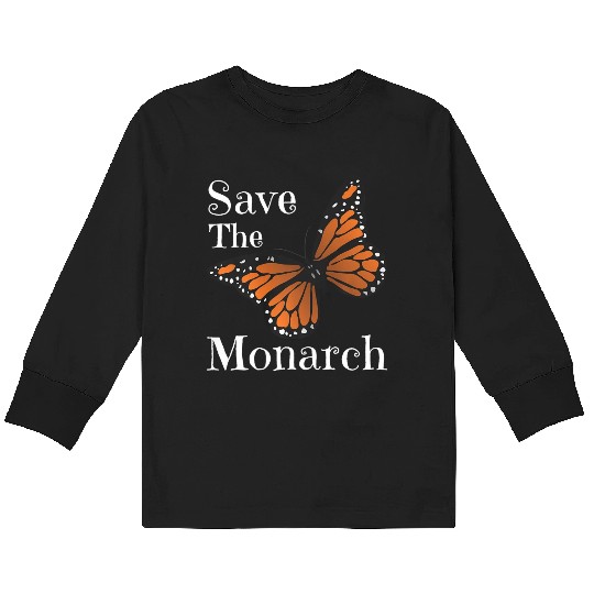 Butterfly Save The Monarch Butterflies Pollinators Kids Long Sleeve T Shirts