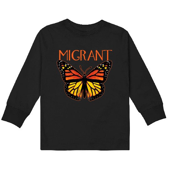 Monarch Butterfly Migration Funny Butterfly Lover Kids Long Sleeve T Shirts