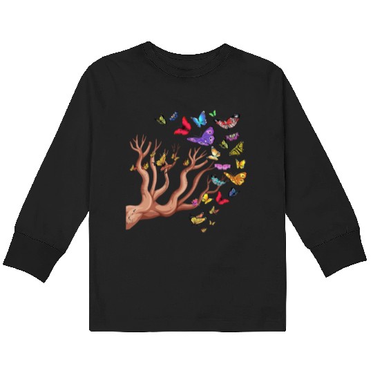 Monarch Butterflies Nature Butterfly Kids Long Sleeve T Shirts