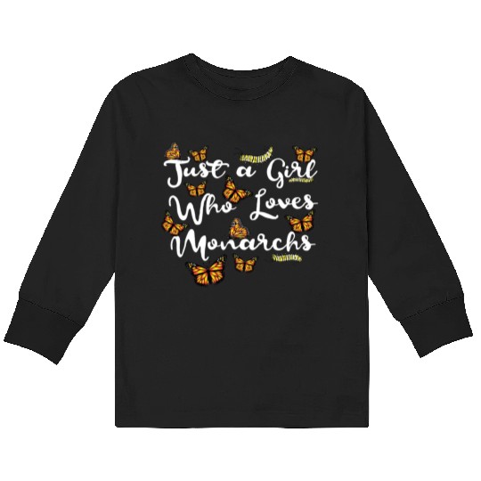 Monarch Butterfly Lover Caterpillar Butterflies Kids Long Sleeve T Shirts