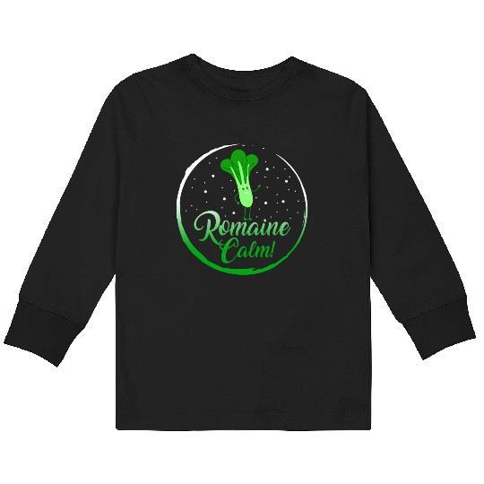 Lettuce Vegetable Kids Long Sleeve T Shirts, Romaine Calm Kids Long Sleeve T Shirts,