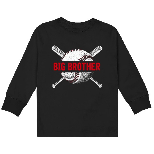 Big Baseball Brother Son Baseball Player Kids Long Sleeve T Shirts