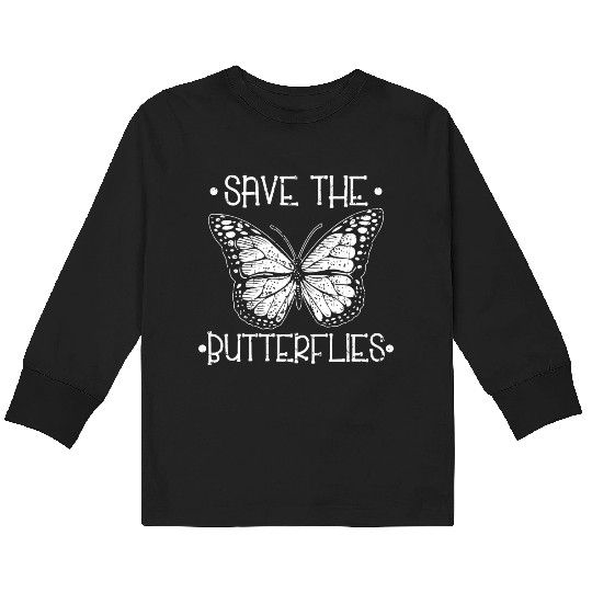 Save The Butterflies Monarch Vintage Collection Kids Long Sleeve T Shirts