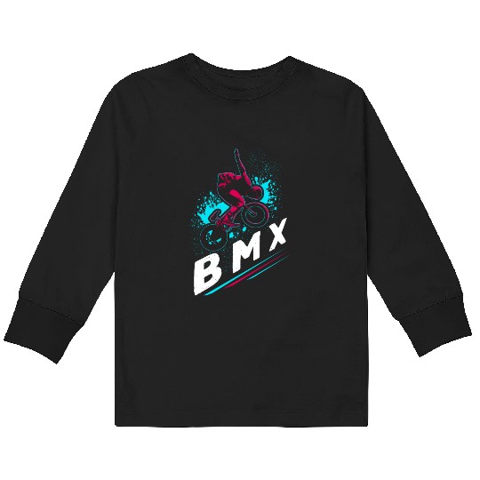 BMX Freestyle Bike Stunt Kids Long Sleeve T Shirts
