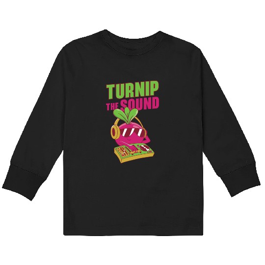 Music Turnip Party Music Lover Vegetable Kids Long Sleeve T Shirts