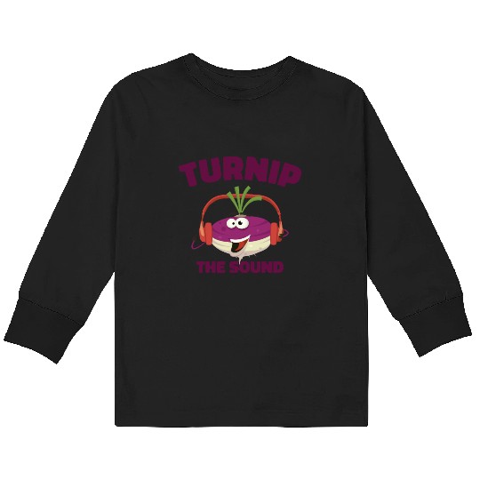 Music Turnip Party Music Lover Vegetable Kids Long Sleeve T Shirts