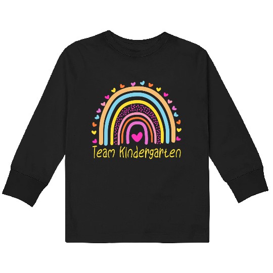 Team Kindergarten Teacher Rainbow Kids Long Sleeve T Shirts
