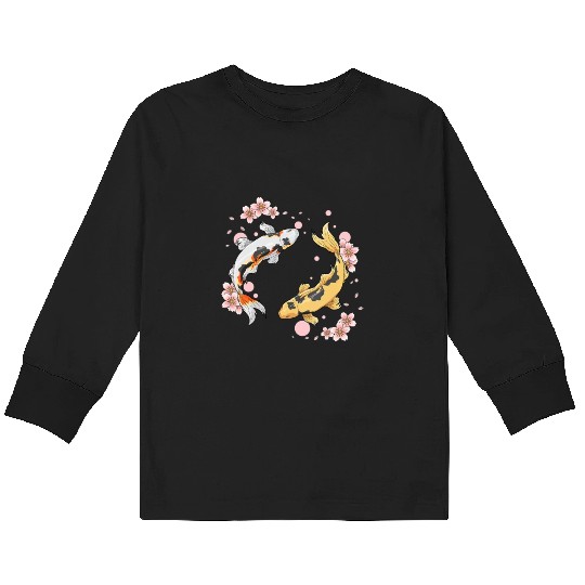 Japanese Koi Fish Carp Pond Japan Tattoo For Koi Kids Long Sleeve T Shirts