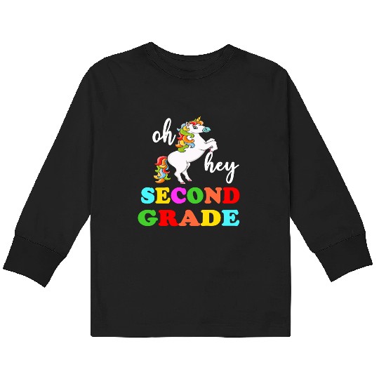 Oh Hey 2nd Second Grade Kids Long Sleeve T Shirts