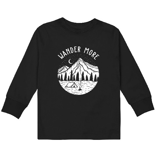 Mountains Landscape Celestial Nature Camping Kids Long Sleeve T Shirts