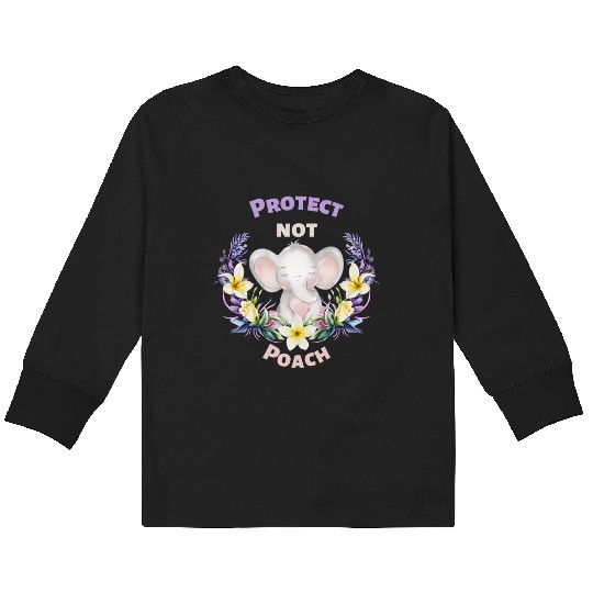 Protect not Poach Kids Long Sleeve T Shirts