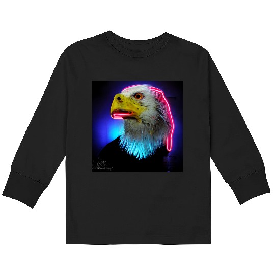 i love america neon bright lightsamerican eagle Kids Long Sleeve T Shirts