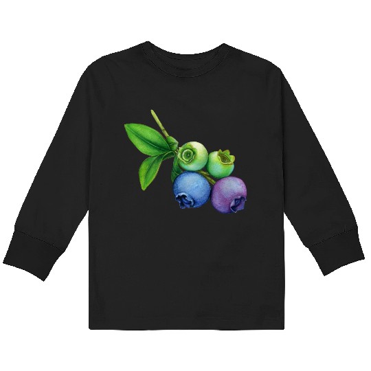 blueberries Kids Long Sleeve T Shirts