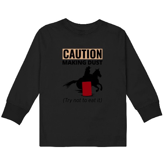 Barrel Racer Rodeo Racing Horse Riding Race Funny Kids Long Sleeve T Shirts