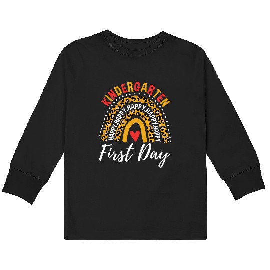 Rainbow First Day Of School Kindergarten Teacher Kids Long Sleeve T Shirts