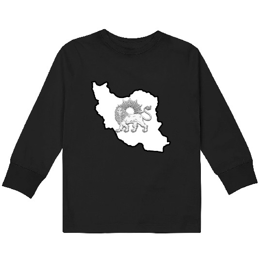Iran Lion Sun Kids Long Sleeve T Shirts